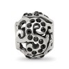 Black Bow Jewelry Sterling Silver with Black Crystals Open Swirl Bead Charm - 3 of 4