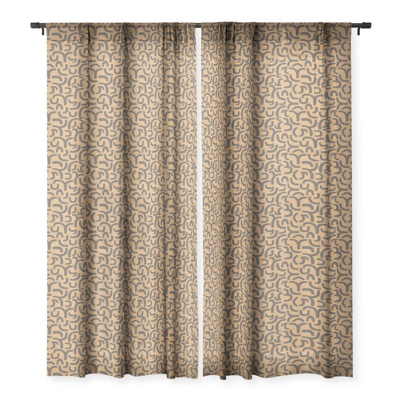 Little Arrow Design Co Cosmo Tile Stone Single Panel Sheer Window Curtain - Deny Designs, 3 of 7