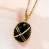 Ross-Simons Onyx and .90 ct. t.w. Black Spinel Pendant Necklace in 18kt Gold Over Sterling Size 18 - 3 of 4