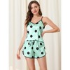 cheibear Women's Silky Satin Sleepwear Nightwear Cami Tops with Shorts Loungewear Pajamas Set - 2 of 4