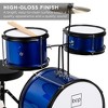 Best Choice Products Kids Beginner 3-Piece Drum, Musical Instrument Set w/ Sticks, Cushioned Stool, Drum Pedal - image 4 of 4