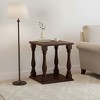 AENKYO Traditional Antique Side Table with Solid Wood Legs, 2 Tier Storage End Table - Hand-Rubbed Espresso Finish for Living Room & Bedroom - 4 of 4