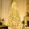 HOMCOM Prelit Artificial Christmas Tree Holiday Decoration with Warm White LED Lights, Auto Open, Steel Base, White - 3 of 4