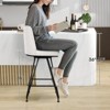 Bekrvio 26" Swivel Counter Height Bar Stools Set of 1/2/3/4, Faux Leather or Velvet Upholstered with V-Shaped Metal Base for Kitchen Island - 3 of 4
