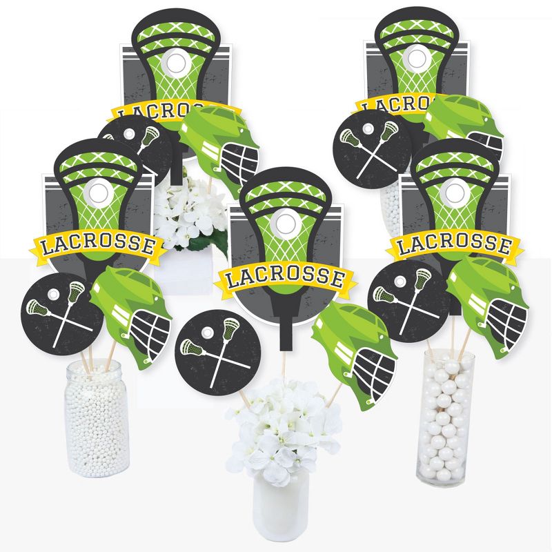 Big Dot of Happiness Lax to the Max Lacrosse Party Centerpiece Sticks Table Toppers Set of 15, 2 of 9
