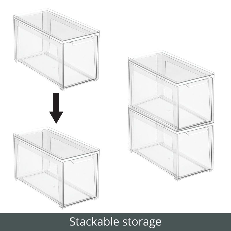 mDesign Plastic Stackable Kitchen Pantry Organizer with Drawer, 5 of 10