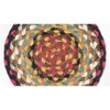 Earth Rugs Burgundy/Mustard Jute Large Coaster – 7" Round, Handwoven Primitive Table Accent - 3 of 3