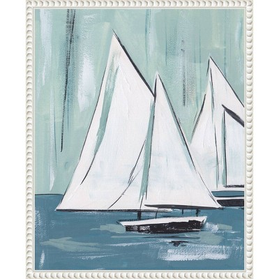 Sailing Winds I White Framed Canvas Wall Art Print