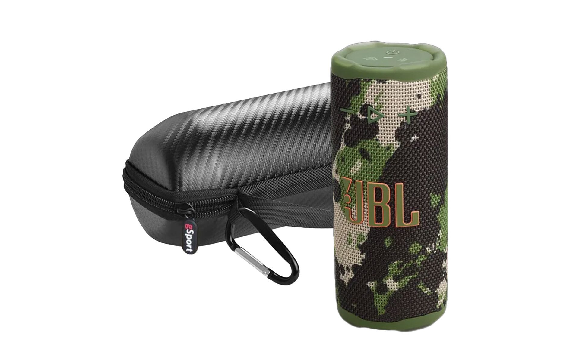 JBL Grip Compact Portable Bluetooth Speaker Bundle with gSport Case (Camo)