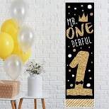 Big Dot of Happiness 1st Birthday Little Mr. Onederful - Boy First Birthday Party Front Door Decoration - Vertical Banner