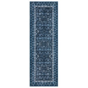 Vintage Washable Floral Print Living Room Area Rugs, Soft Non Slip Floor Cover for Bedroom Dining Room, Retro Accent Carpet - 1 of 4