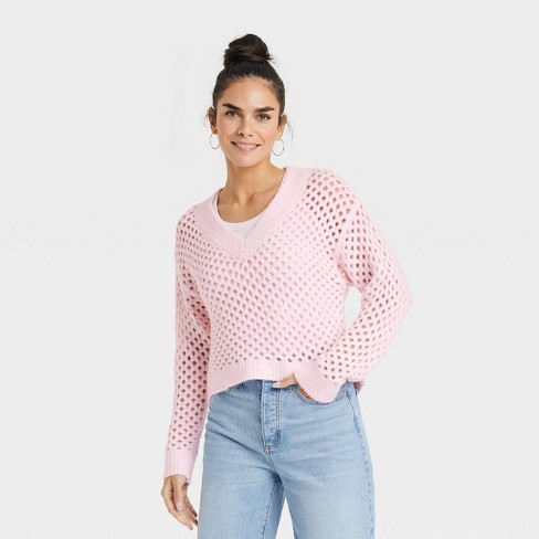 Pink on sale sweater target