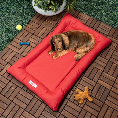 Large Red Waterproof Outdoor Orthopedic Memory Foam Dog Bed