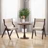 Tangkula Folding Dining Chairs Set of 4 Wooden Table Chairs w/ Padded Seat Modern Coffee & Beige - 3 of 4