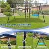 Okak 6-IN-1 Swing Set with Climbing Ladder and Net, Toddler Swing with Trapeze Bar and Hammock Swing, Outdoor Swing for Children, Blue - 3 of 4