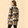 Allegra K Women's Toggle Outerwear Classic Turn Down Collar Plaid Duffle Front Pea Coat - 4 of 4