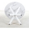 Okak 42.1IN Retro Dining Table for 4-6 people, Kitchen Table with Round Table Top and Cross Legs, Round Table for Living Room, Dining Room - 3 of 4