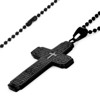 West Coast Jewelry Men's Lord's Prayer Cross Black Plated Steel Necklace - 4 of 4