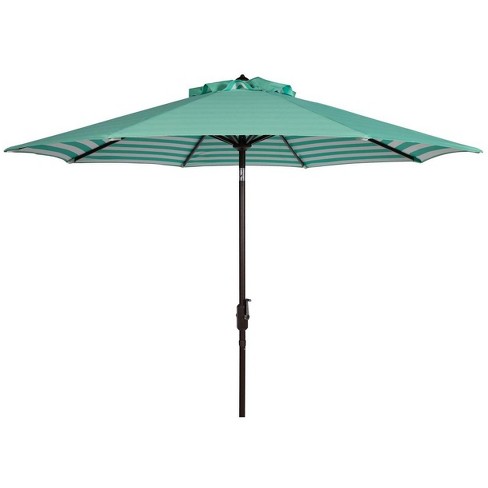 PatioKingdom 9ft Outdoor Umbrella With Auto-Tilt Crank - 8 Fiberglass Ribs, For Market Table, Pool, Deck