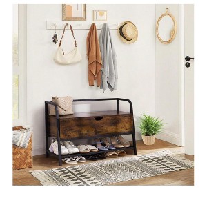 Shoe Bench, Lift Top Shoe Storage Bench, Industrial Shoe Rack Bench With Storage Box, Shoe Rack Organizer For Entryway, Bedroom, Closet, Living Room, - 1 of 4