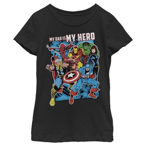 Girl's Marvel Dad My Avenger Hero T-shirt : Target