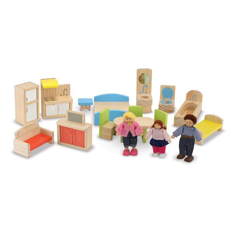 Melissa &#38; Doug Hi-Rise Wooden Dollhouse with Furniture, Garage and Working Elevator, 5 of 13
