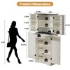 Vipbear 72" H Kitchen Pantry Cabinet,Pantry Storage Cabinet with 4 Door,Adjustable Shelves,Drawer,Kitchen Organizers and Storage for Dining Room-Cream - 2 of 4
