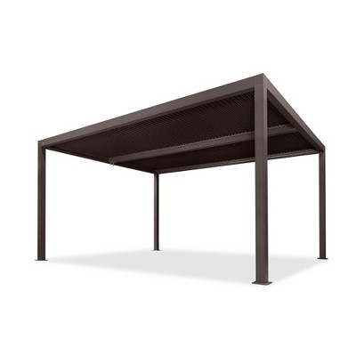 PURPLE LEAF Outdoor Louvered Pergola Sun Shade Outside Canopy with Aluminum Roof for Pool Hot Tub Backyard Garden Pavilion Patio Hardtop Gazebo