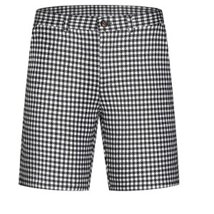 Lars Amadeus Men's Straight Leg Flat Front Plaid Print Chino Shorts - 1 of 4