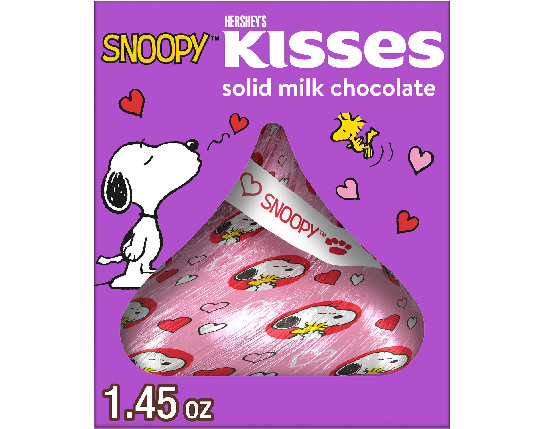 HERSHEY'S KISSES Milk Chocolate Snoopy and Friends Valentine's Day Minis Candy - 1.45oz
