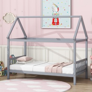 Twin Size House Bed with Headboard and Footboard for Bedroom - 1 of 4
