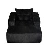 49”W Corduroy Sponge Sofa Lounge Chair Sleeper Chair with Removable footrest and Pillow, No Assembly Required-ModernLuxe - 4 of 4