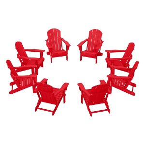 WestinTrends Malibu  HDPE Outdoor Folding Poly Adirondack Chair (Set of 8) - 1 of 4