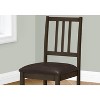 Monarch Specialties Dining Chair Set Of 2 Side Upholstered Kitchen Dining Room Pu Leather Look Wood Legs Brown Transitional - 3 of 4