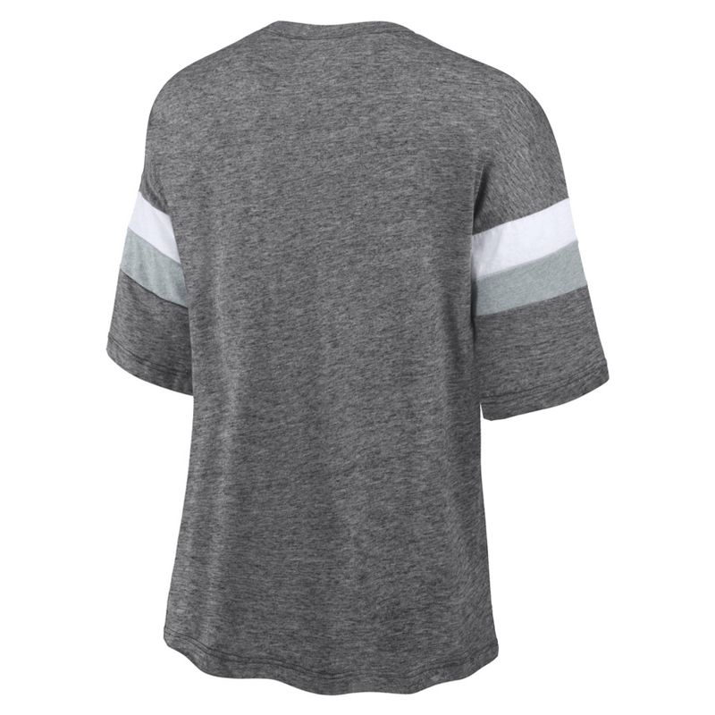 NFL Las Vegas Raiders Women&#39;s Weak Side Blitz Marled Left Chest Short Sleeve T-Shirt, 3 of 4