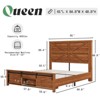 AMERLIFE Farmhouse Size Bed Frame with Sliding Barn Door Storage - 2 of 4