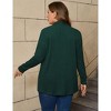 Coolmee Women's Plus Size Cardigan Shawl Long Sleeve Outerwear Lightweight Open Front Ribbed Knit Casual Cardigan Sweaters with Pockets 3XL Green - 4 of 4