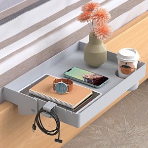 Hachikiko Foldable Bunk Bed Side Shelf - Clip On Nightstand Floating Table Tray Organizer for College Dorm, Top Bunk, Small Spaces - 1 of 4