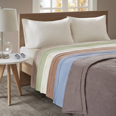 Full Green Micro Fleece Electric Heated Blanket