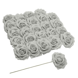 Unique Bargains Durable Bright Colors DIY Creativity Wide Application Artificial Flowers 25 Pc - 1 of 4