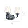 Kichler Lighting Valserrano 2 - Light Vanity in  Black - 3 of 4