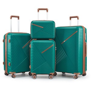 Okak 4 Piece Expandable Luggage Sets with 4 Double 360 Degrees Mute Spinner Wheels, Lightweight Suitcase Set, Checked Luggage for Travel - 1 of 4