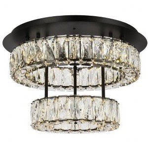 Elegant Lighting Monroe 2 - Light Flush Mount in  Black - 1 of 4