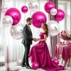 KatchOn, Hot Pink and Silver Balloons - 22 Inch, Pack of 14 | Metallic Hot Pink Foil Balloons, Galentines Day Decorations - 3 of 4