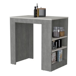 Depot E-Shop Kitchen Island, Kitchen Bar Table 36" H, 3-Side Shelves - 1 of 4