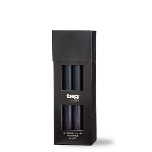 TAG Color Studio 10" Straight Taper Unscented Smokeless Paraffin Wax Candle Black, Burn Time 10 hrs. Sold in Units of 1 - 1 of 2