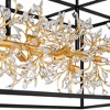 Possini Euro Design Carrine 38 1/2" Modern Semi Flush-Mount Ceiling Light Fixture Kitchen Foyer Hallway Linear 8-Light Satin Black Gold Finish Crystal - 3 of 4