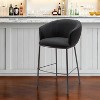 HomeRoots 30" Black And Bronze Shearling And Steel Bar Height Bar Chair - 2 of 4