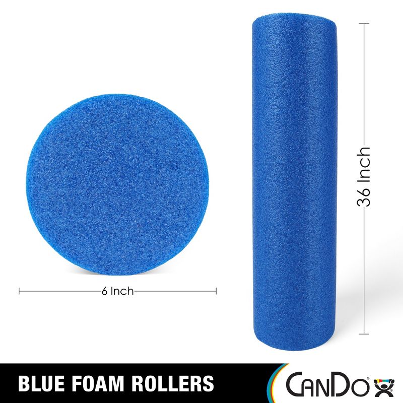 CanDo Blue PE Foam Rollers for Fitness, Exercise Muscle Restoration, Massage Therapy, Sport Recovery and Physical Therapy for Homes, Clinics, and Gyms, 2 of 7