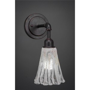 Toltec Lighting Vintage 1 - Light Sconce in  Dark Granite with 5.5" Fluted Italian Ice Shade - 1 of 1